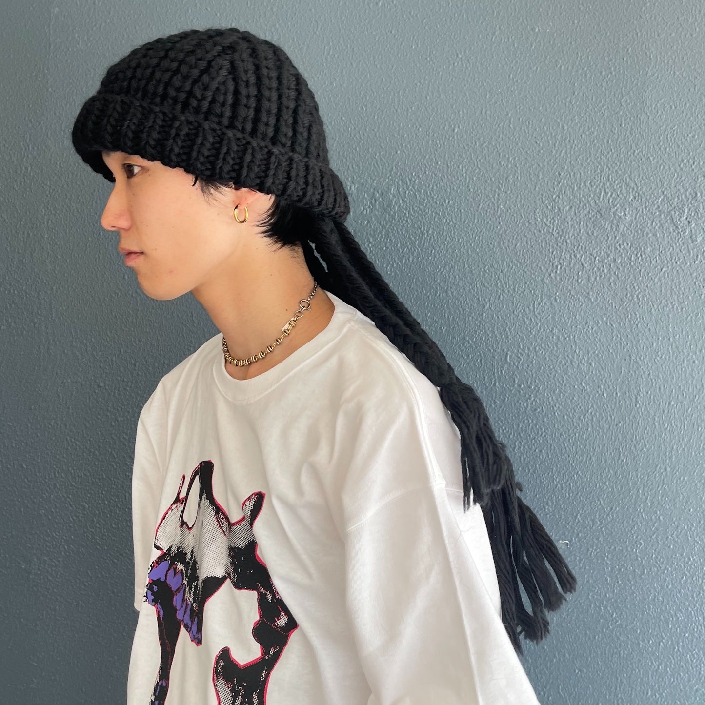 HANDMADE KNIT CAP / BLACK / ハンドメイドニットキャップ