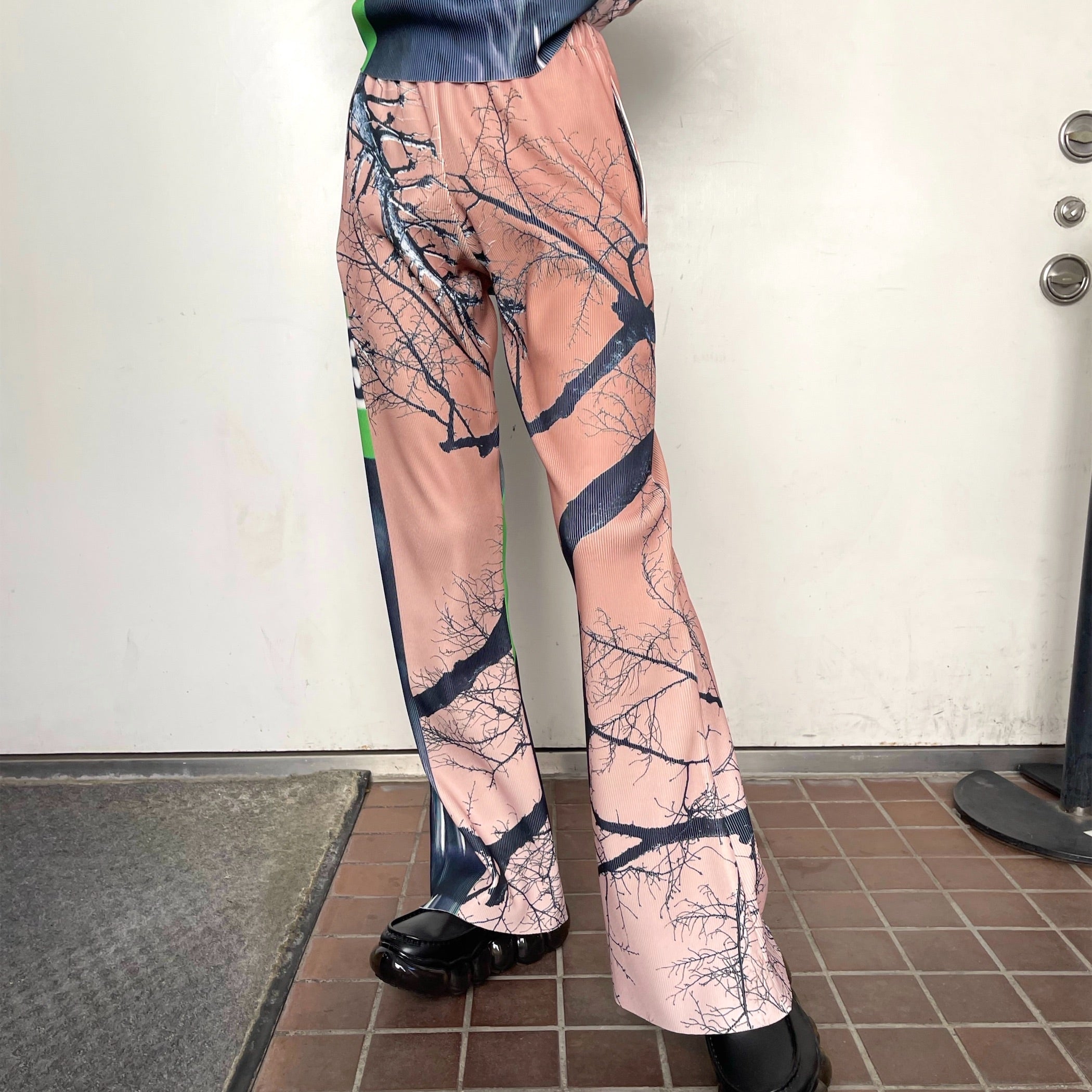 PRINT RIB FLARE PANTS / CYCLING / プリントリブフレアパンツ