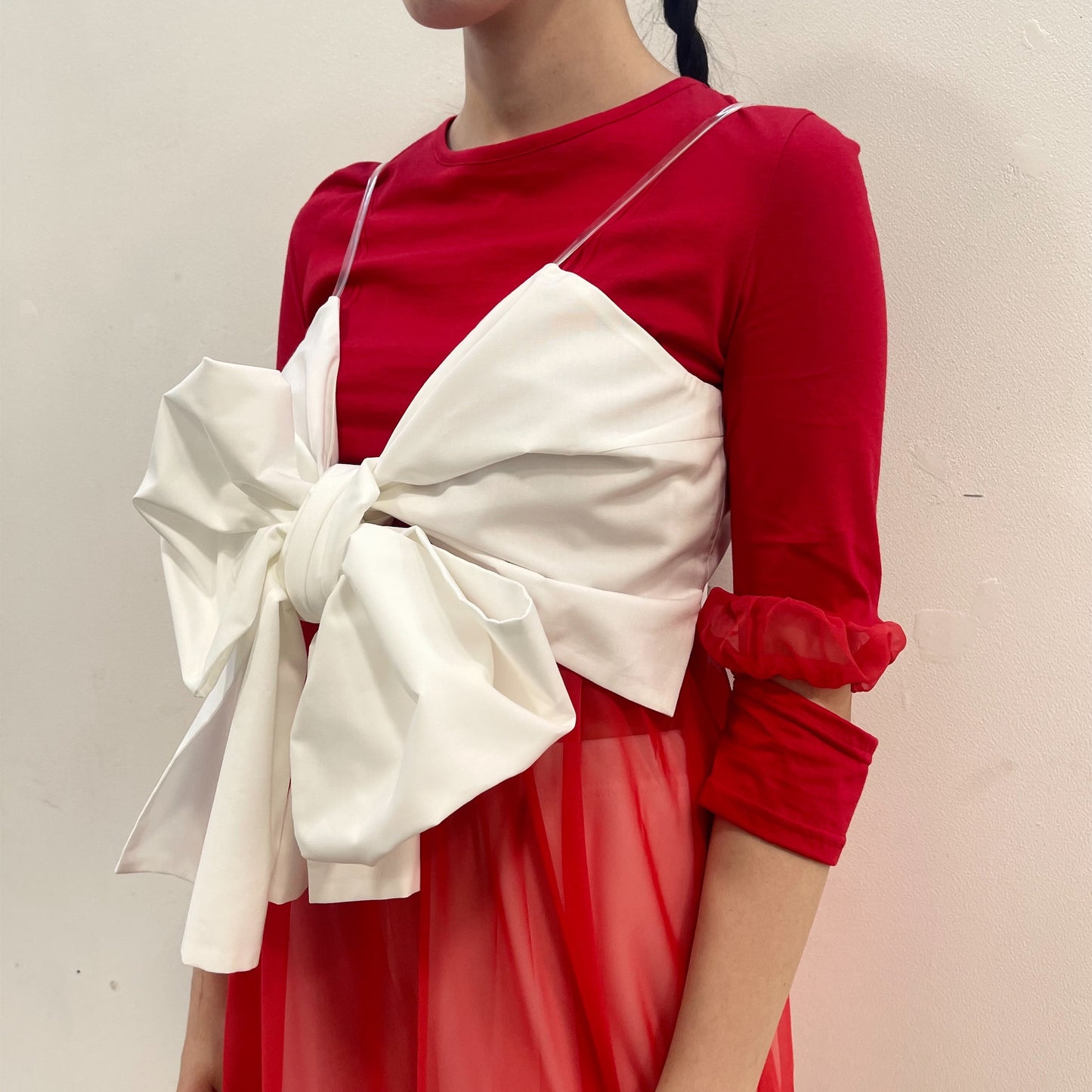 Ribbon top / White / リボントップ