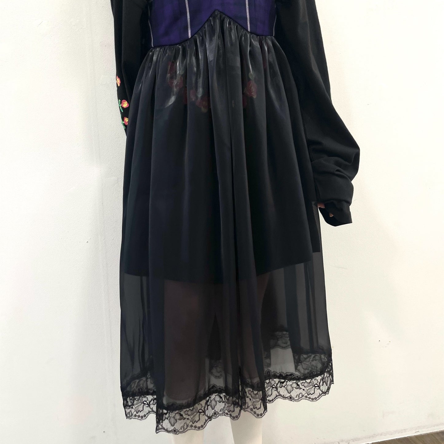 NIGHT DRESS / PURPLE TARTAN / タータンチェックノースリーブワンピース