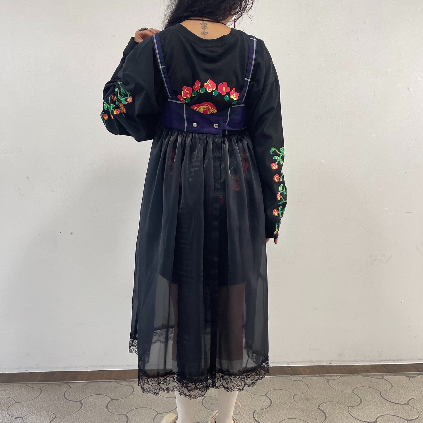 NIGHT DRESS / PURPLE TARTAN / タータンチェックノースリーブワンピース