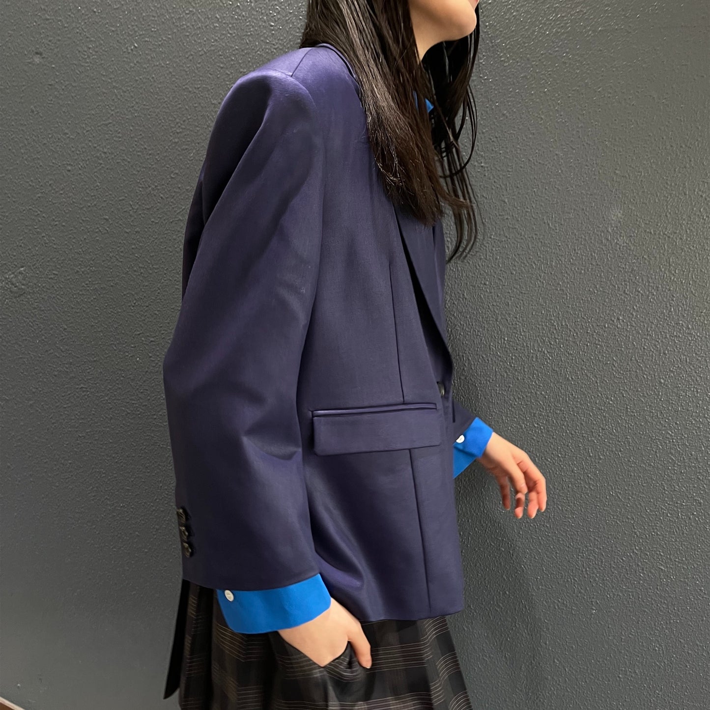 BASIC OK JACKET / NAVY / ドロップショルダージャケット