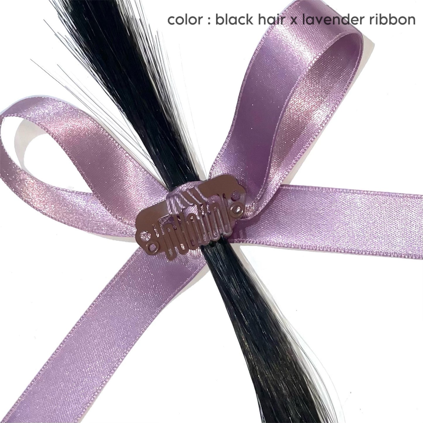 BABY'S FIRST HAIRCUT HAIRPIN / BLACK HAIR × LAVENDER RIBBON / ヘアーヘアピン