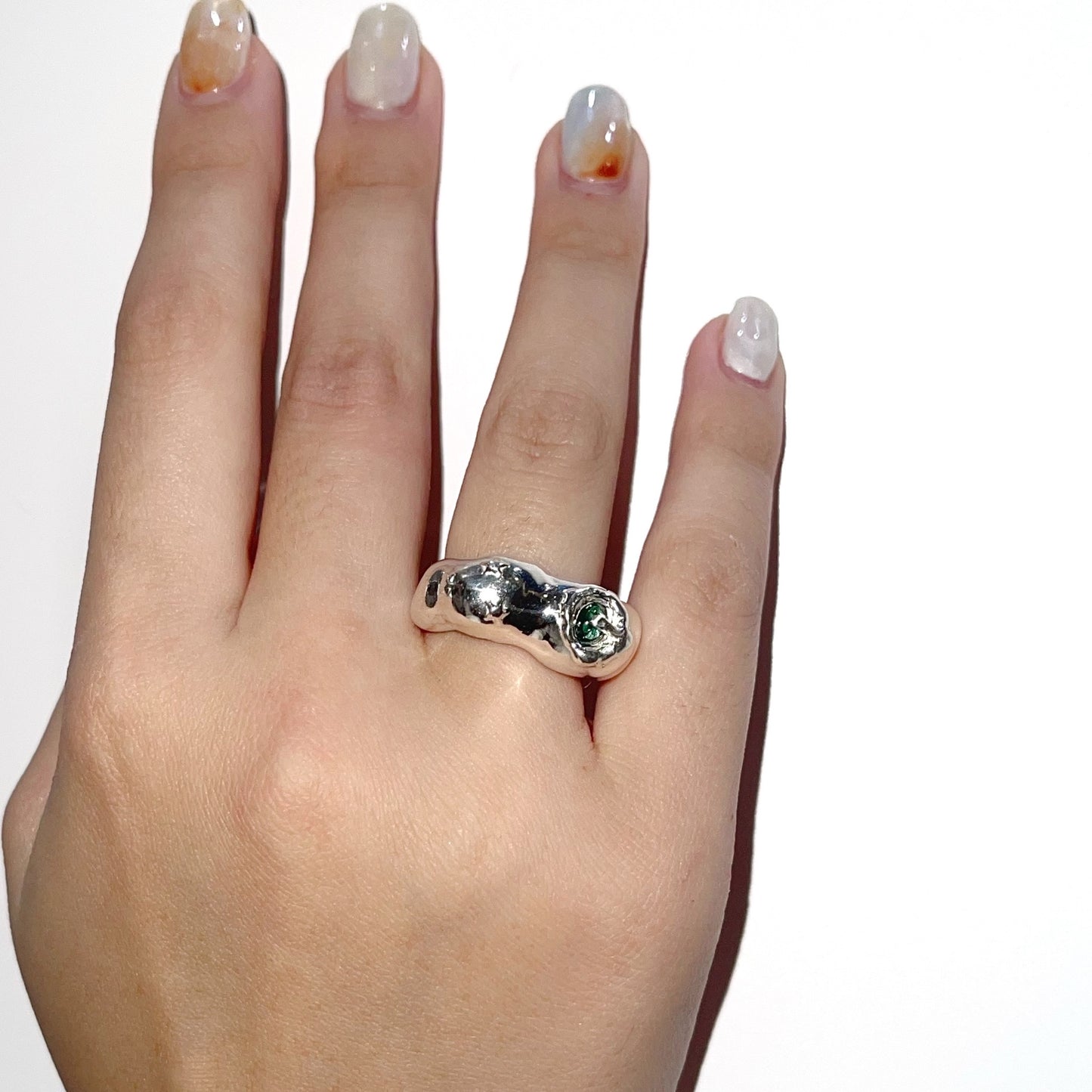 GEMSTONE RING / tourmaline green / シルバーリング