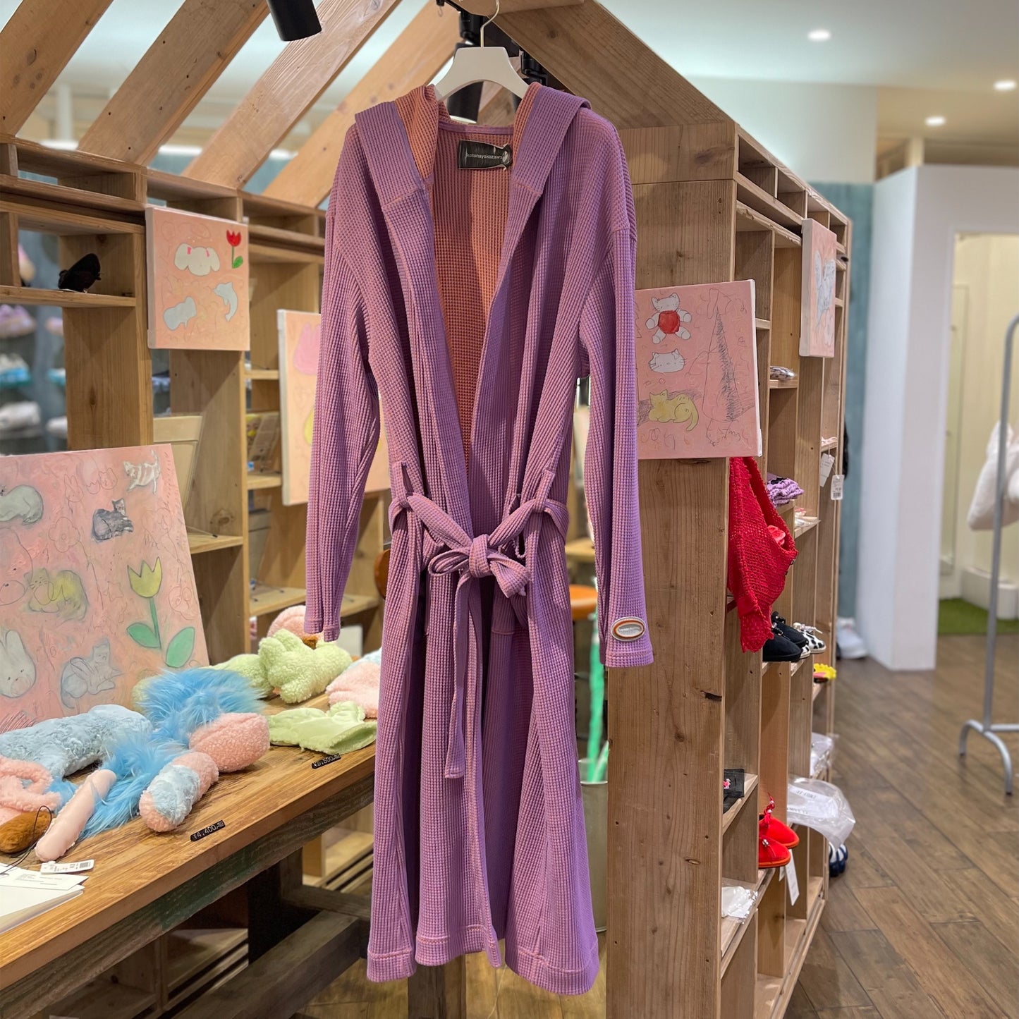 WAFFLE ROBE / PURPLE / フード付きワッフルガウン