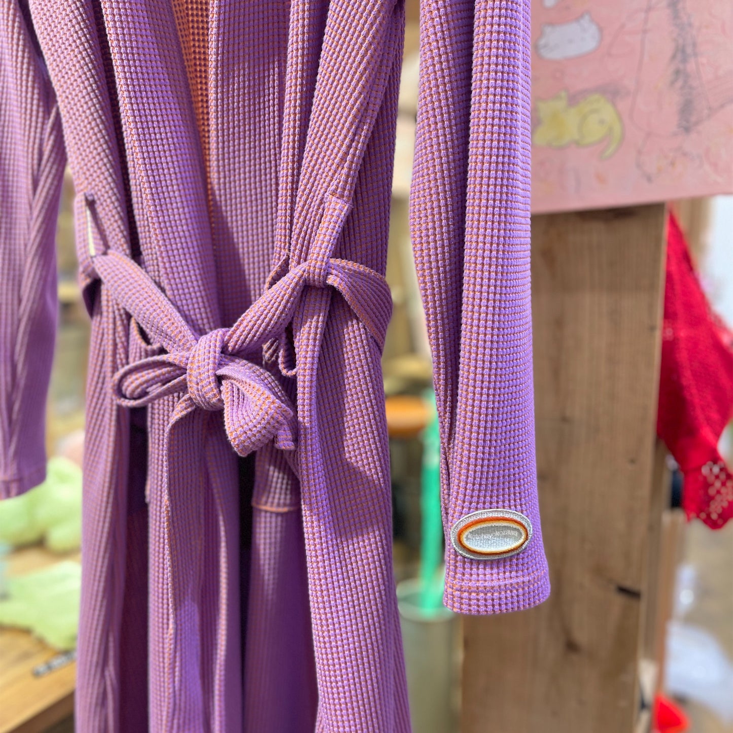 WAFFLE ROBE / PURPLE / フード付きワッフルガウン