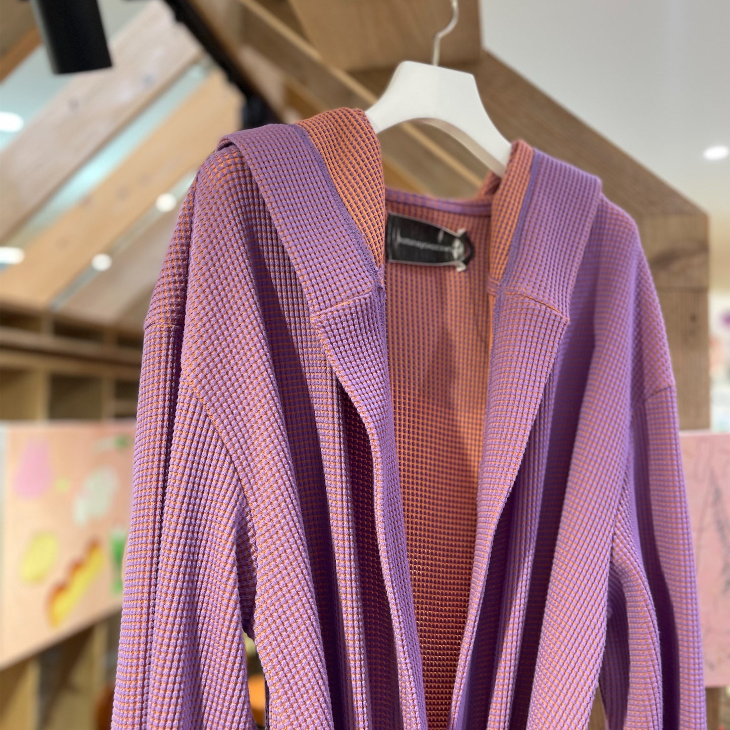 WAFFLE ROBE / PURPLE / フード付きワッフルガウン