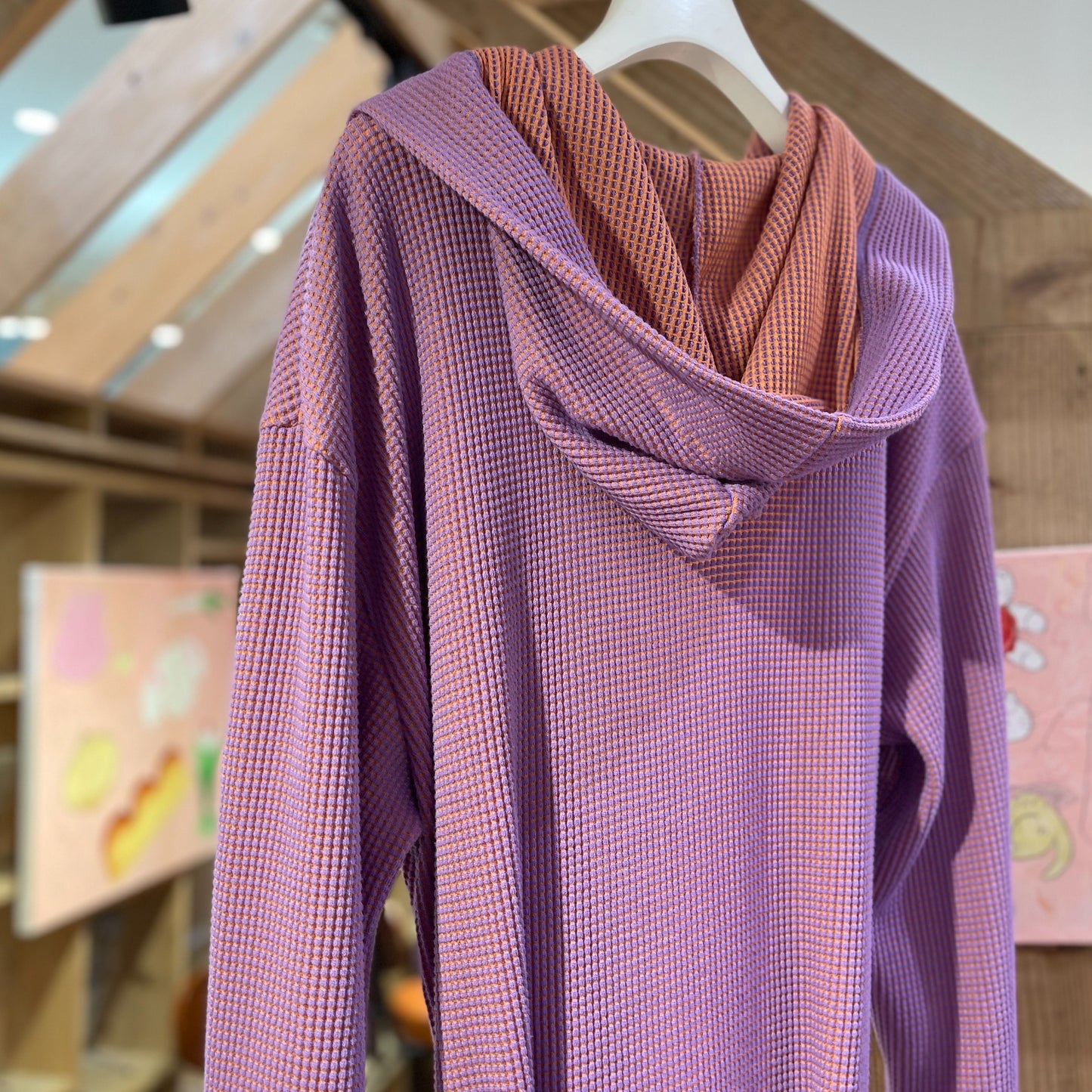 WAFFLE ROBE / PURPLE / フード付きワッフルガウン