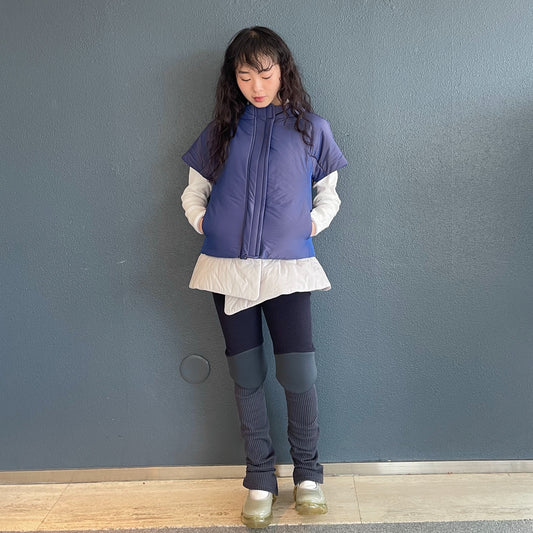 velcro volume short padding / marine blue / ショートスリーブダウン