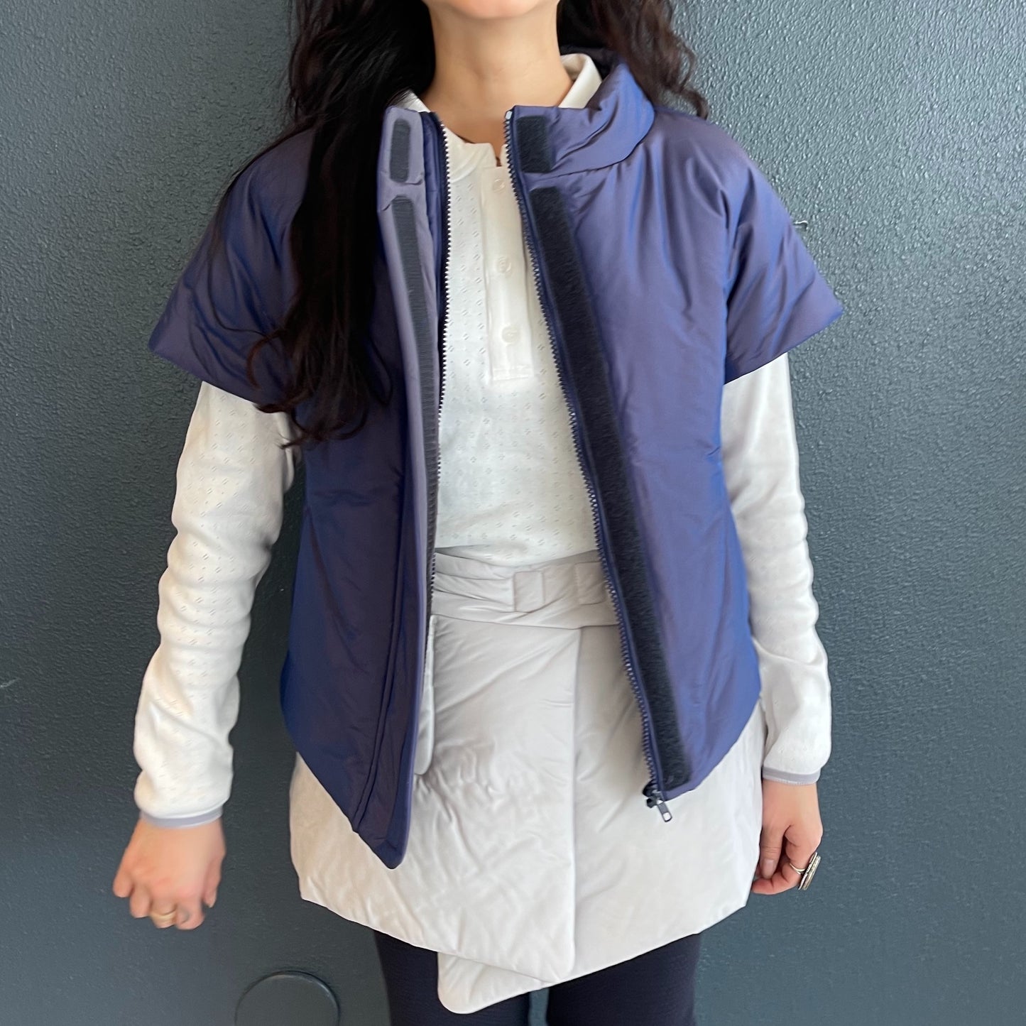 velcro volume short padding / marine blue / ショートスリーブダウン