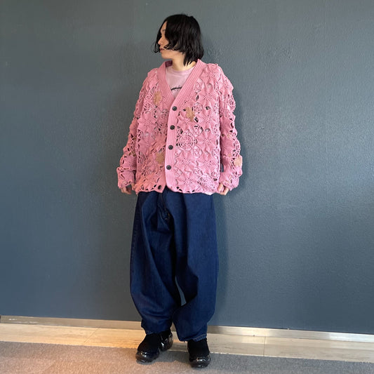 SPIDER KNIT CARDIGAN COLLABORATION WITH RURUMU: / ROSE PINK / スパイダーニットカーディガン