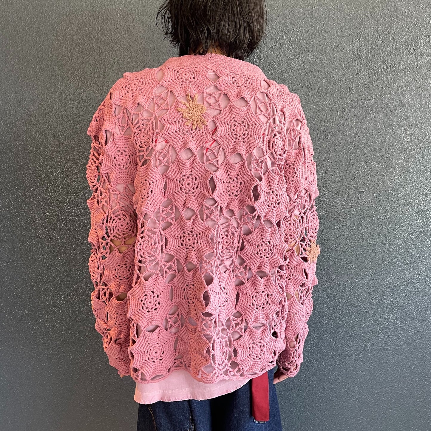 SPIDER KNIT CARDIGAN COLLABORATION WITH RURUMU: / ROSE PINK / スパイダーニットカーディガン