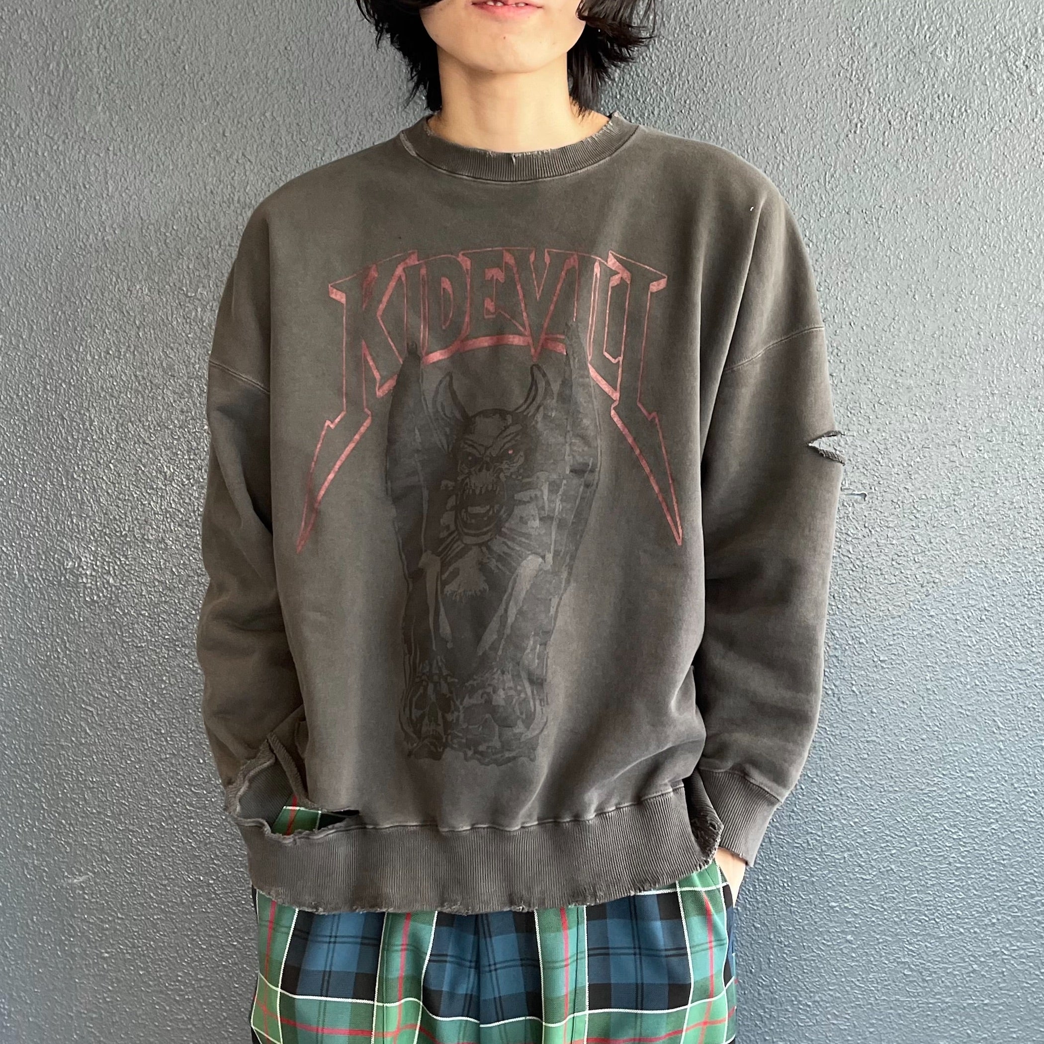 DESTROY PULLOVER SWEAT / BLACK OVERDYE / Tom Tosseynコラボレーションスウェット | シープ /  SHEEP | KIDILL