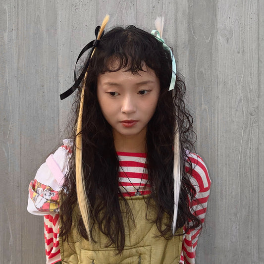 BABY'S FIRST HAIRCUT HAIRPIN / PLATINUM HAIR × TURQUOISE RIBBON / ヘアーヘアピン