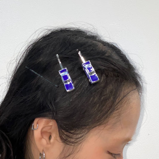 TRAFFIC JAM HAIRPINS / BLUE / カーチャームヘアピン