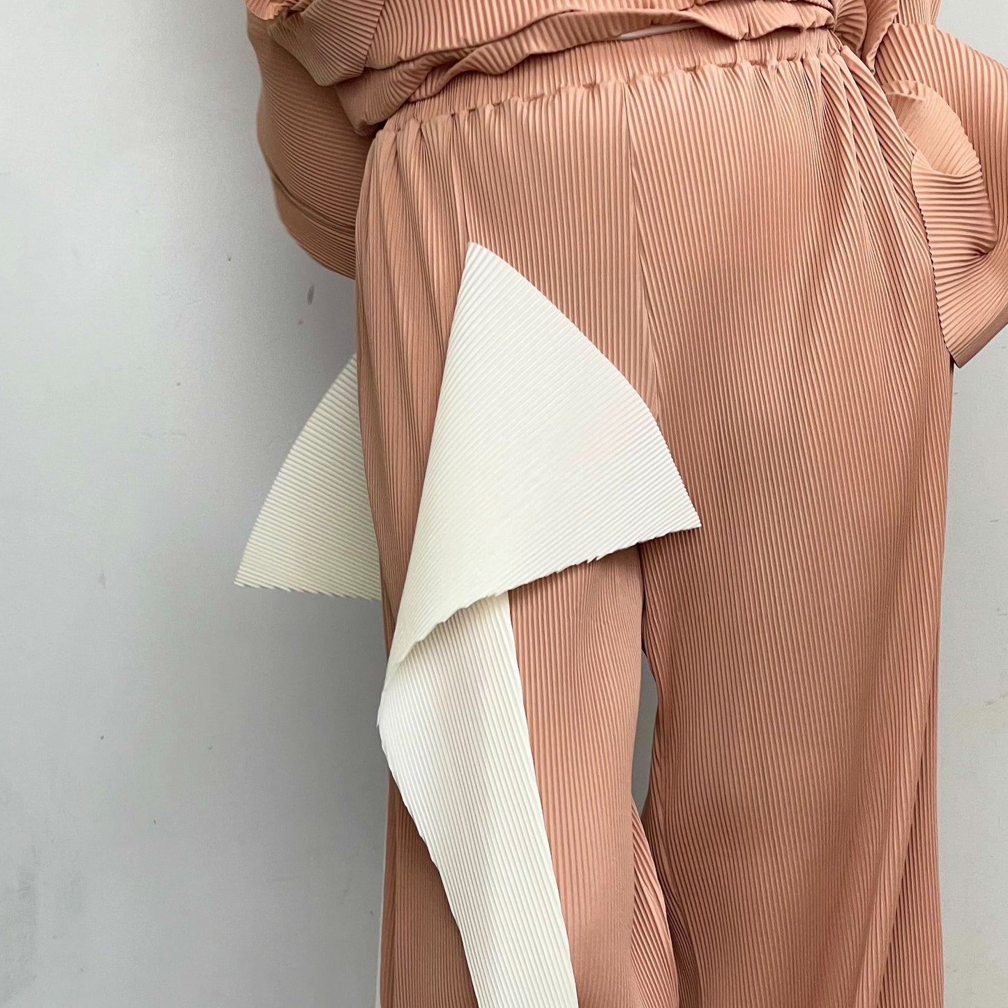 Pleated panel pants / Beige / プリーツパネルパンツ