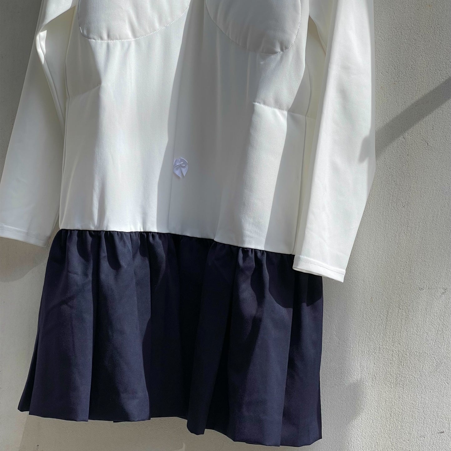 I LOVE MY BODY DRESS / WHITE X NAVY / アイラブマイボディドレス