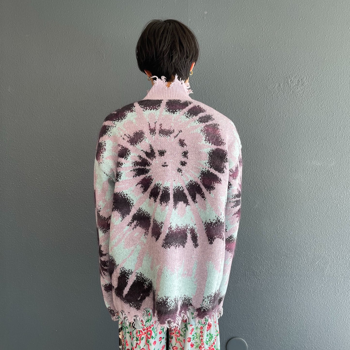 TIE DYE JACQUARD KNIT COLLAB WITH rurumu: / LAVENDER × PURPLE × BABY BLUE / タイダイジャガードニット