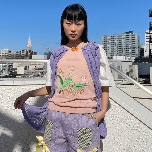 Does the Carpet Match The Drapes? Tops / Pink / ニットベスト