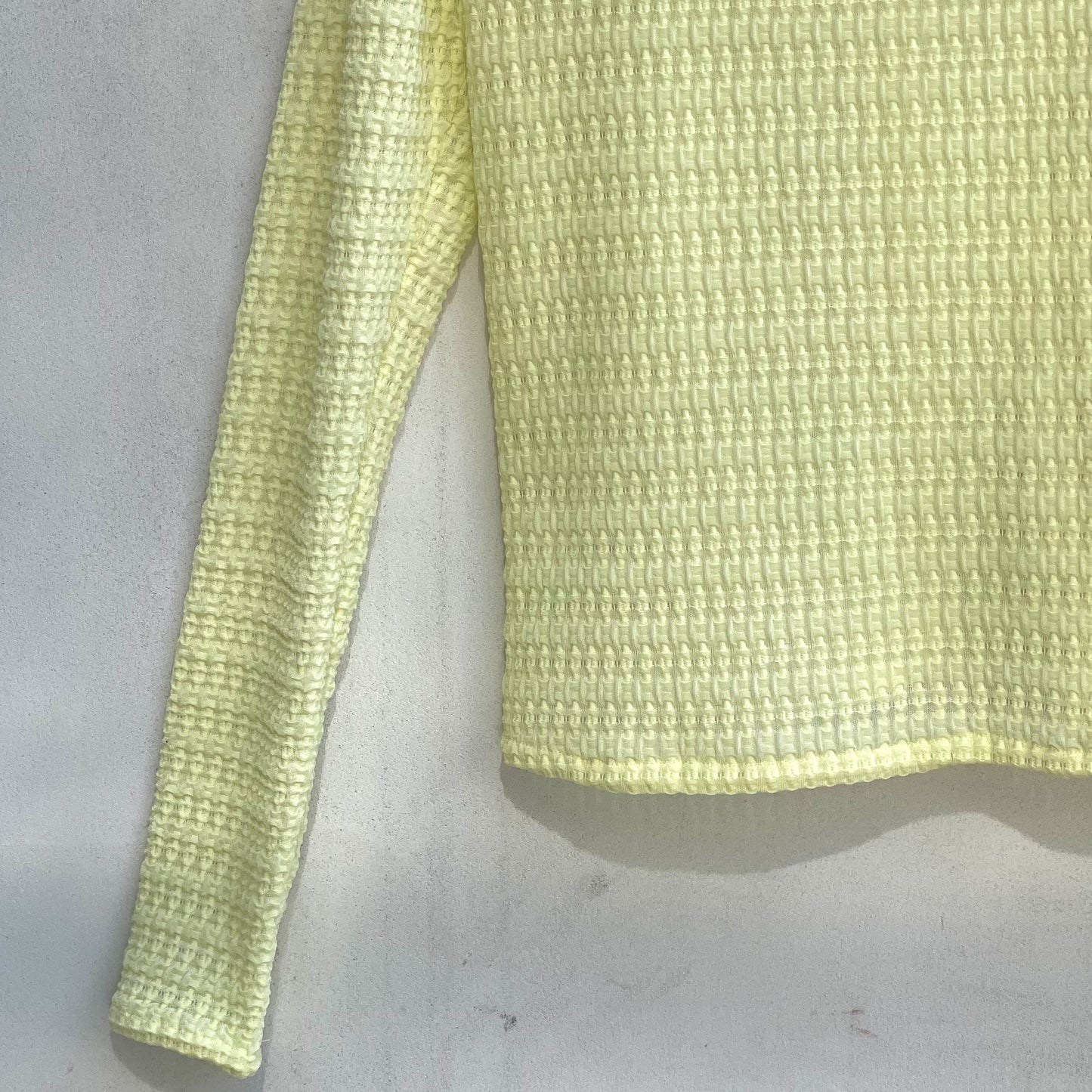 Emboss Knit shirts / Yellow / エンボスニットシャツ