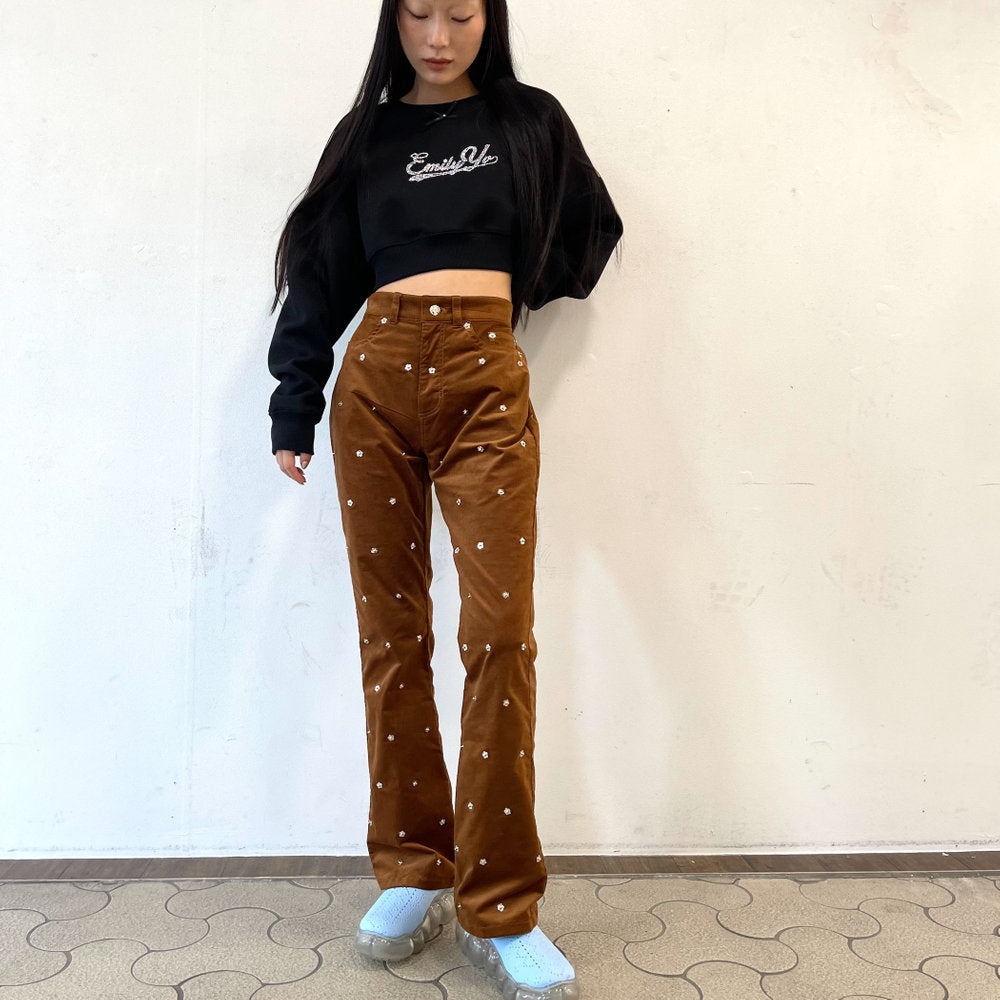 Cropped logo sweat shirt / Black / クロップドロゴスウェット