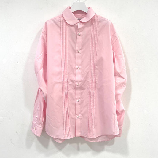 EG pin tucked Shirts / Pink / ピンタック丸襟シャツ