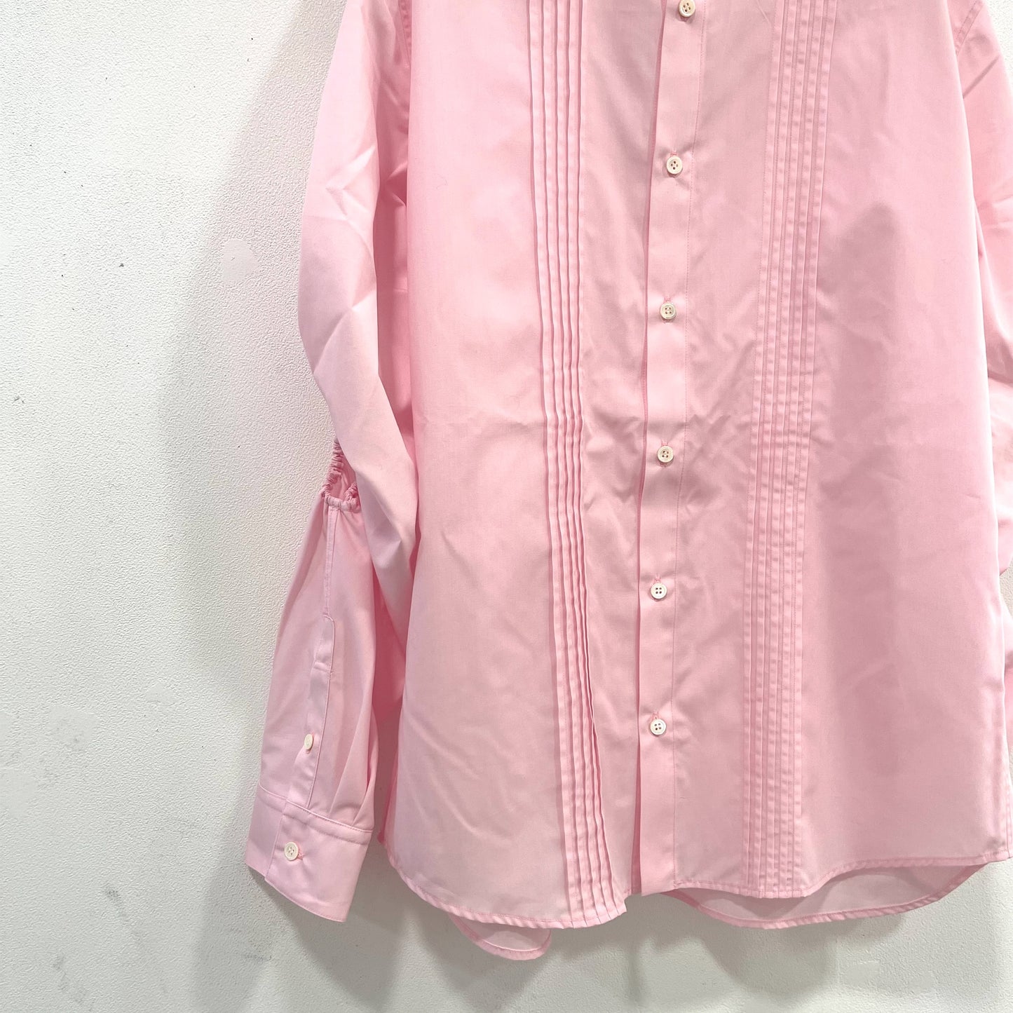 EG pin tucked Shirts / Pink / ピンタック丸襟シャツ