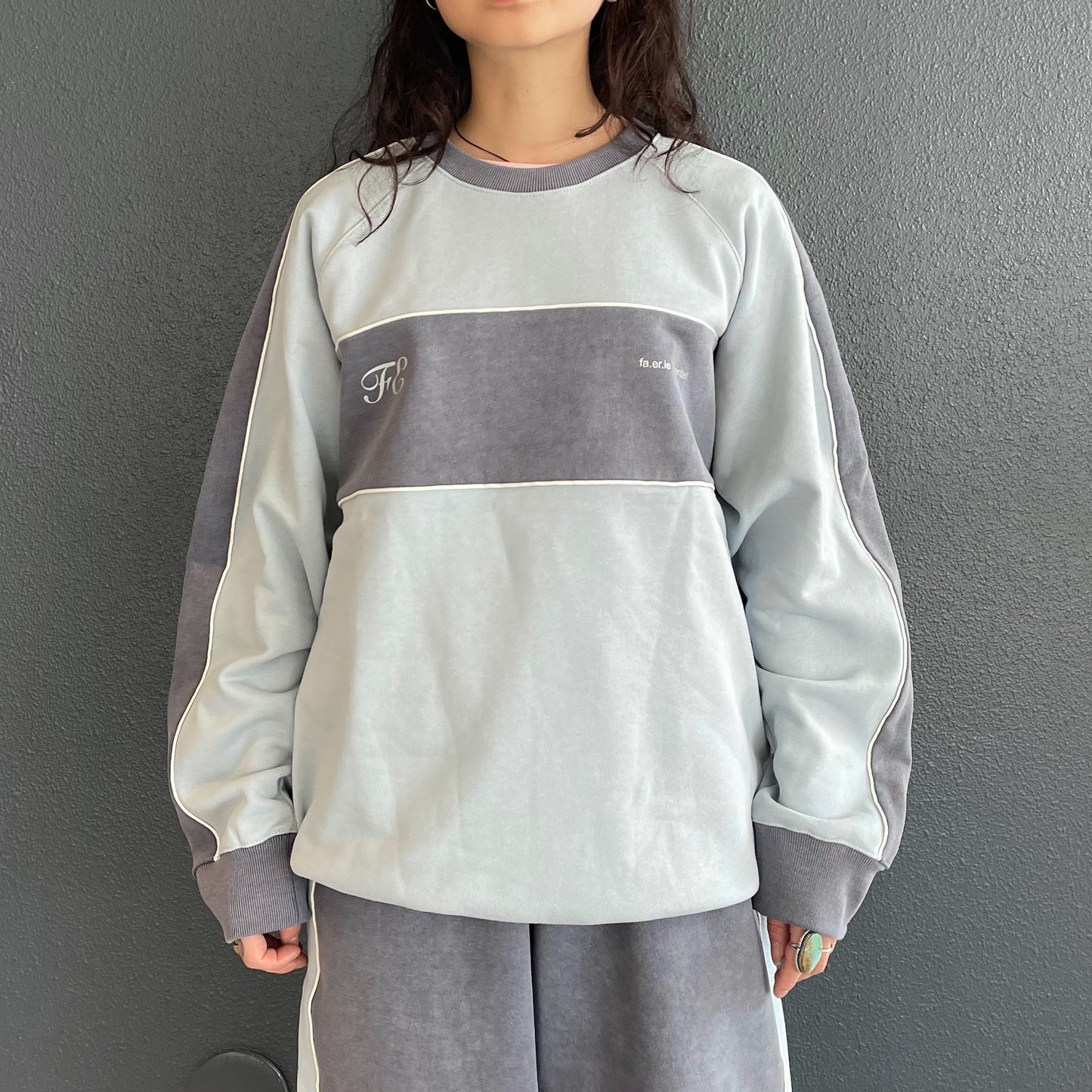 school jersey sweatshirt / blue / スクールスウェット