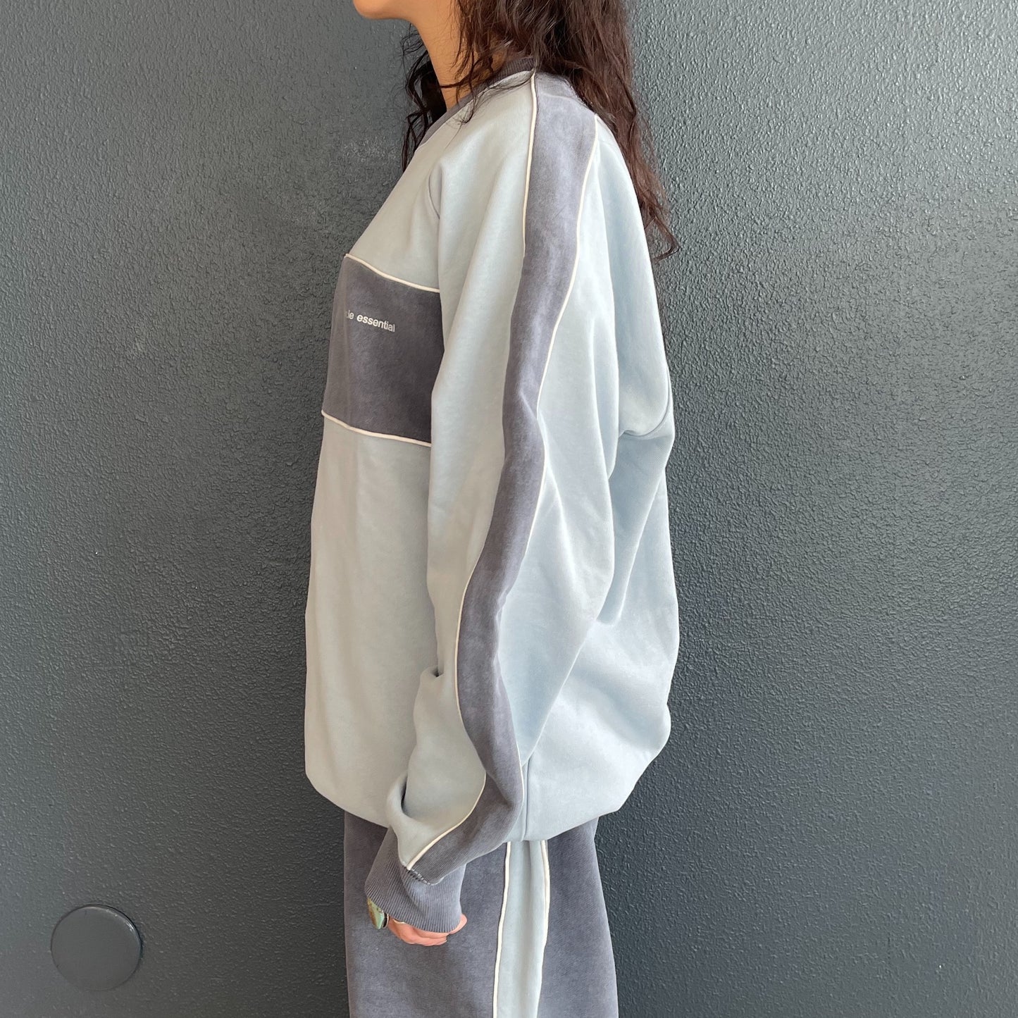 school jersey sweatshirt / blue / スクールスウェット
