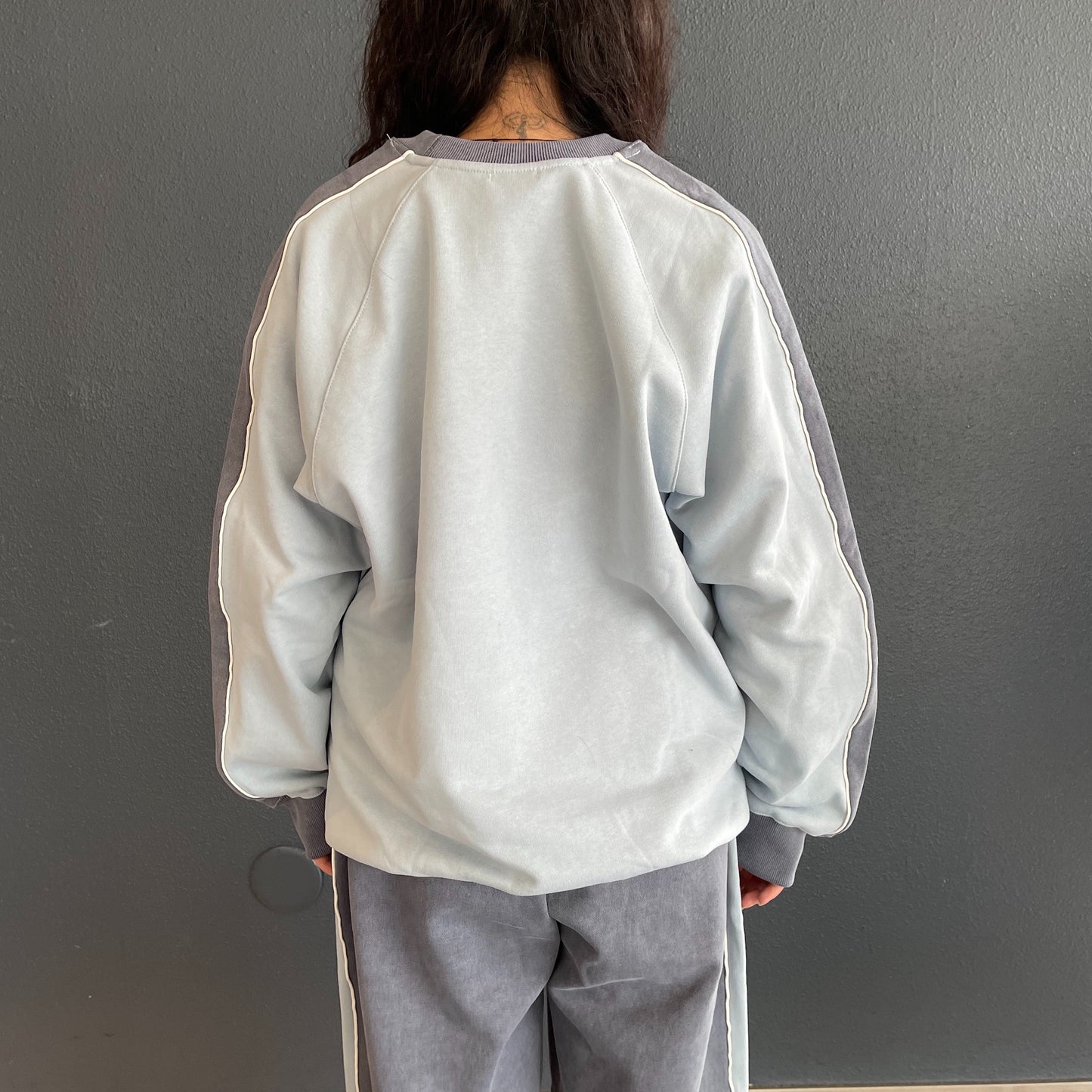 school jersey sweatshirt / blue / スクールスウェット