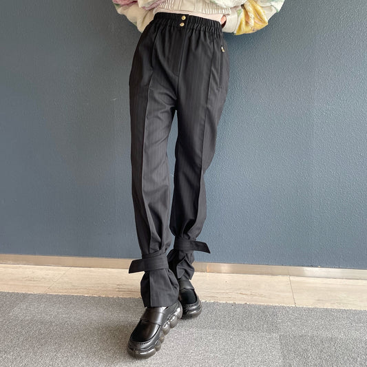 Aaron pants / Black stripe / シルエットパンツ