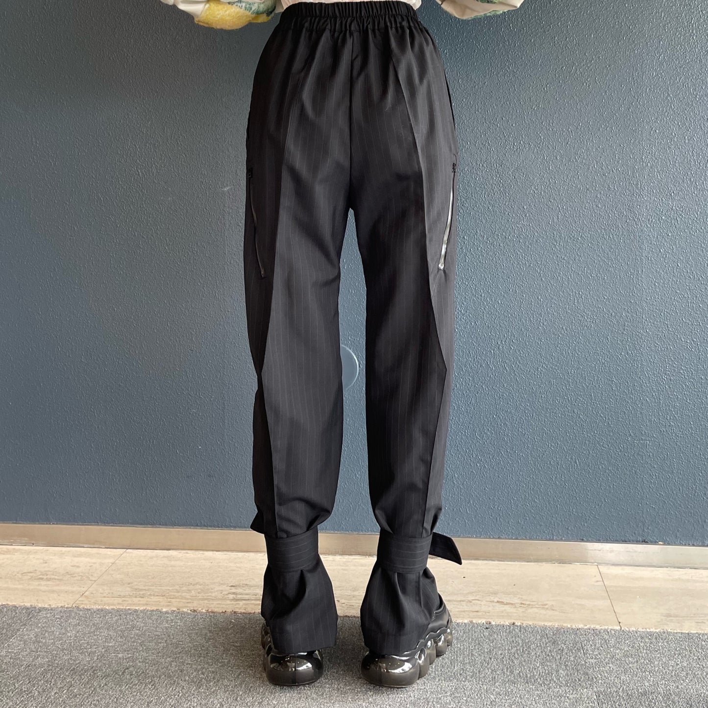 Aaron pants / Black stripe / シルエットパンツ