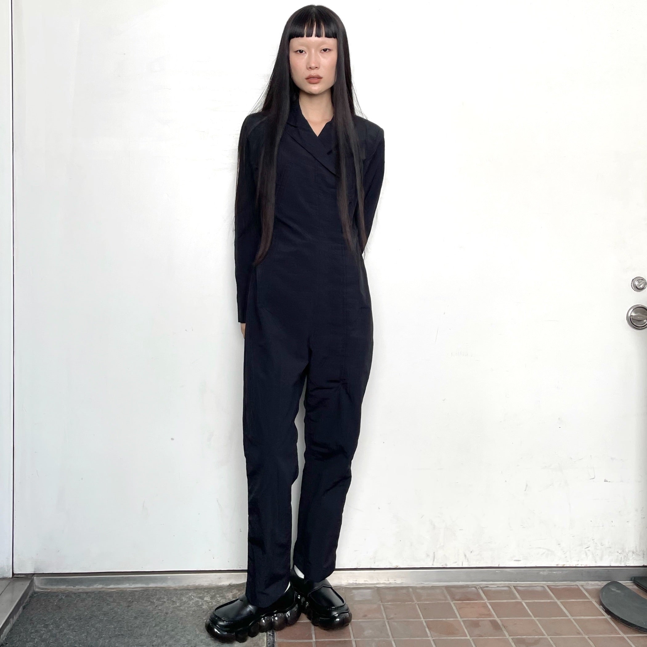 Monica jump suit / black / ナイロンジャンプスーツ | シープ / SHEEP