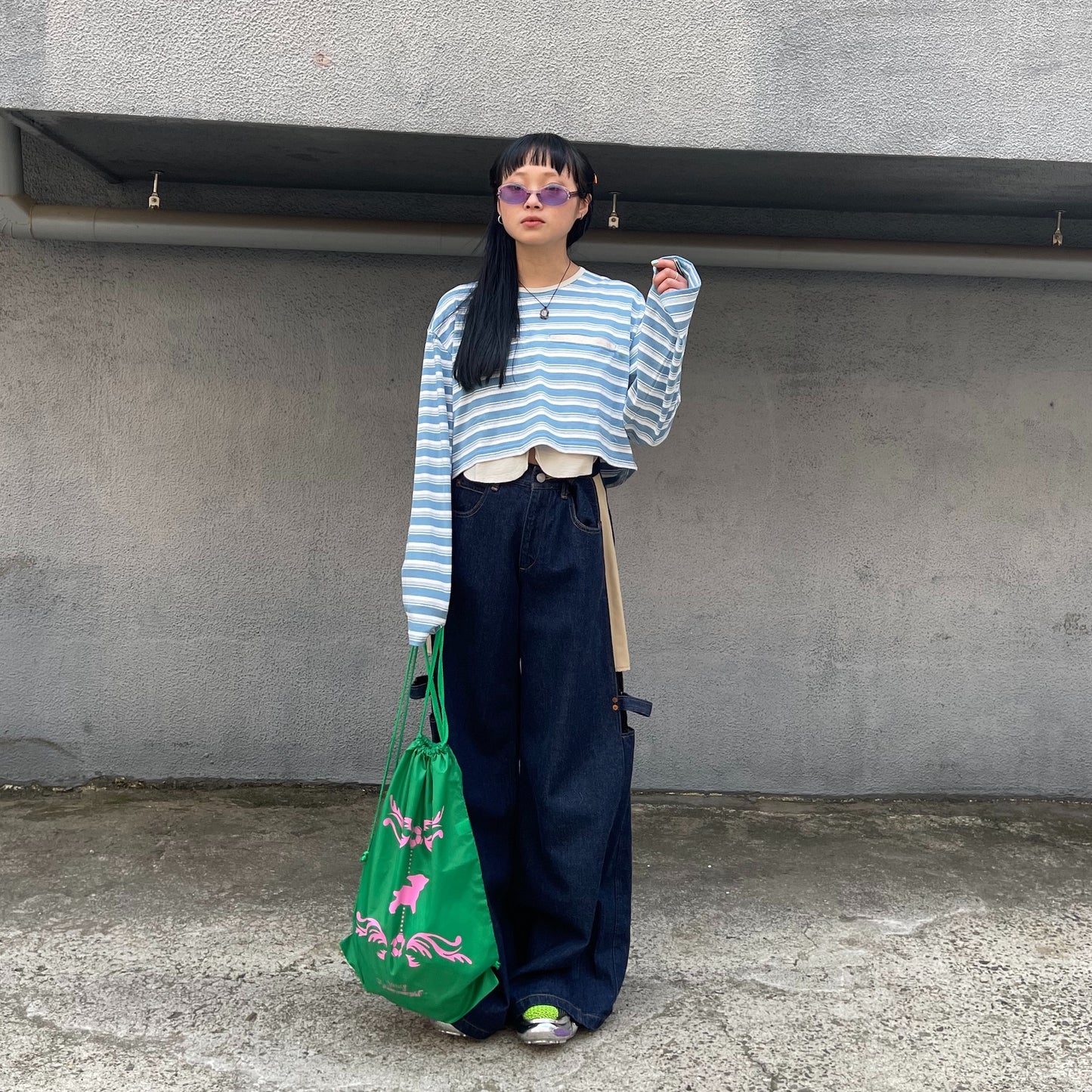 【SHEEP SOUVENIR】Sheep at play knapsack / green / ナップサック