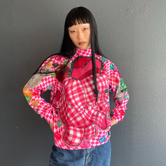 Anything mix tops / PINK / プリントトップ