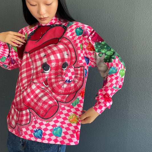 Anything mix tops / PINK / プリントトップ