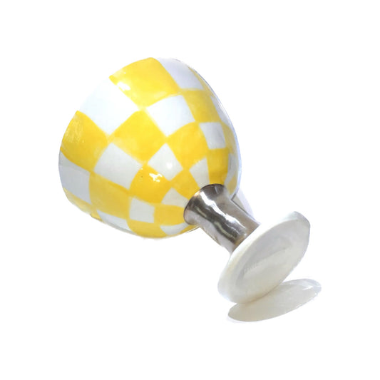 Yellow checkered bowl / イエローチェッカーボウル / セラミック