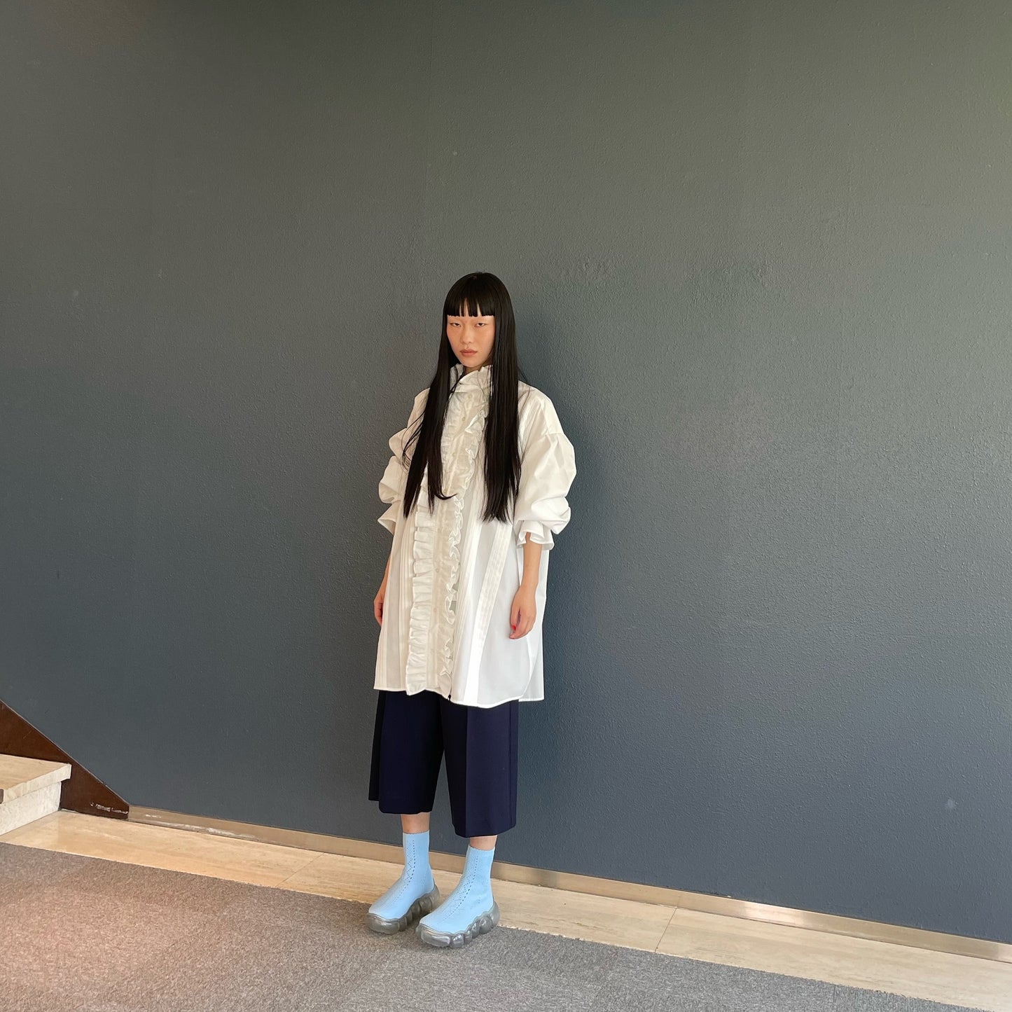 GIRL BOSS PANTS / NAVY / ハイウエストパンツ