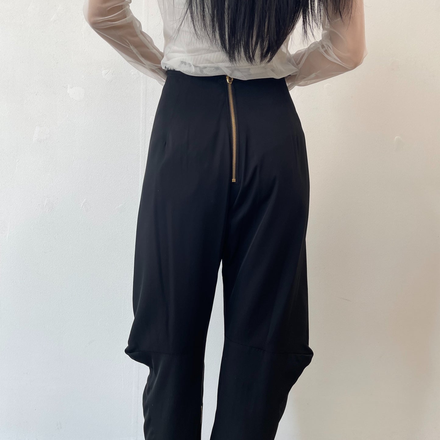 animalistic trousers / black / ユニークシルエットパンツ