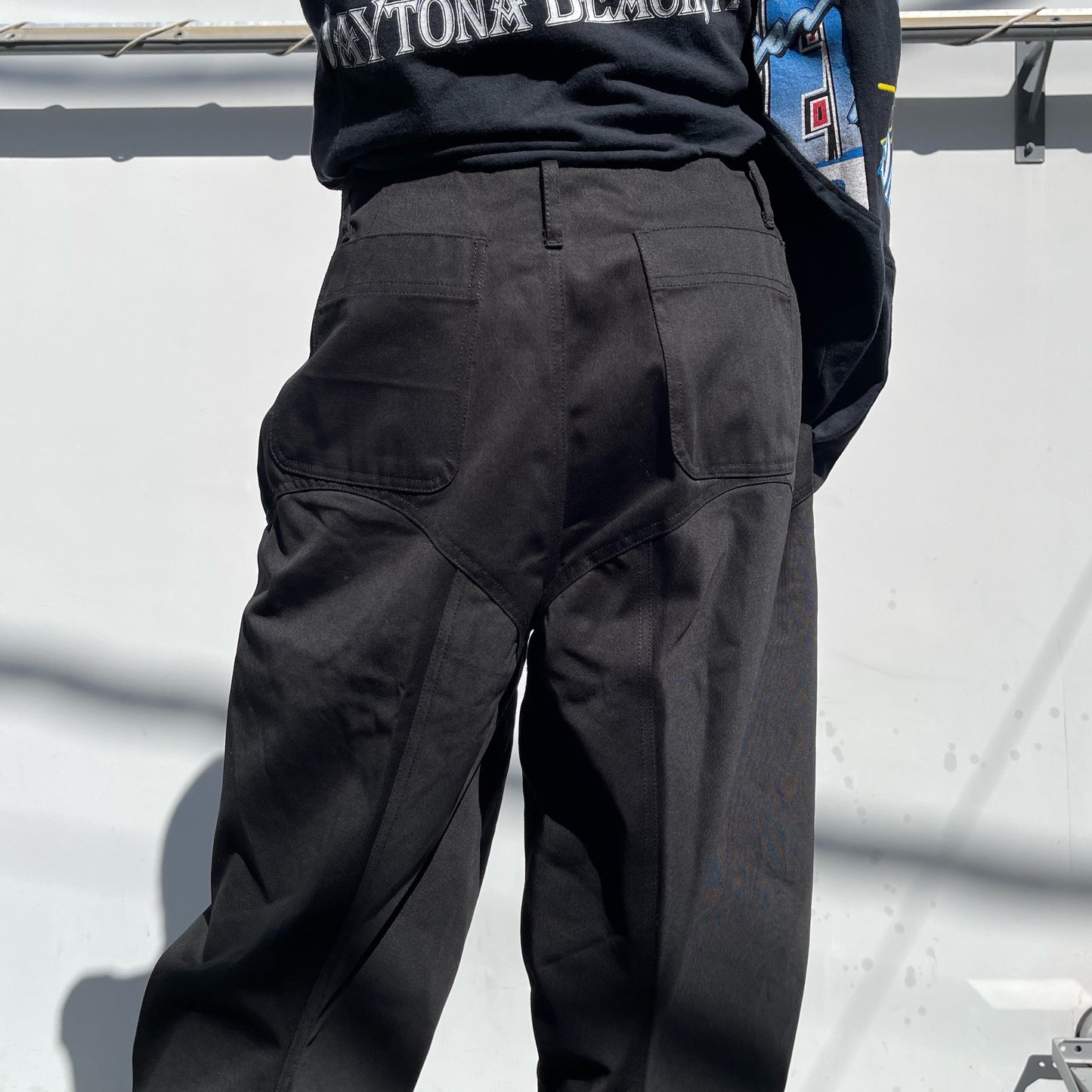 3D Knees Pants / Black / シルエットパンツ