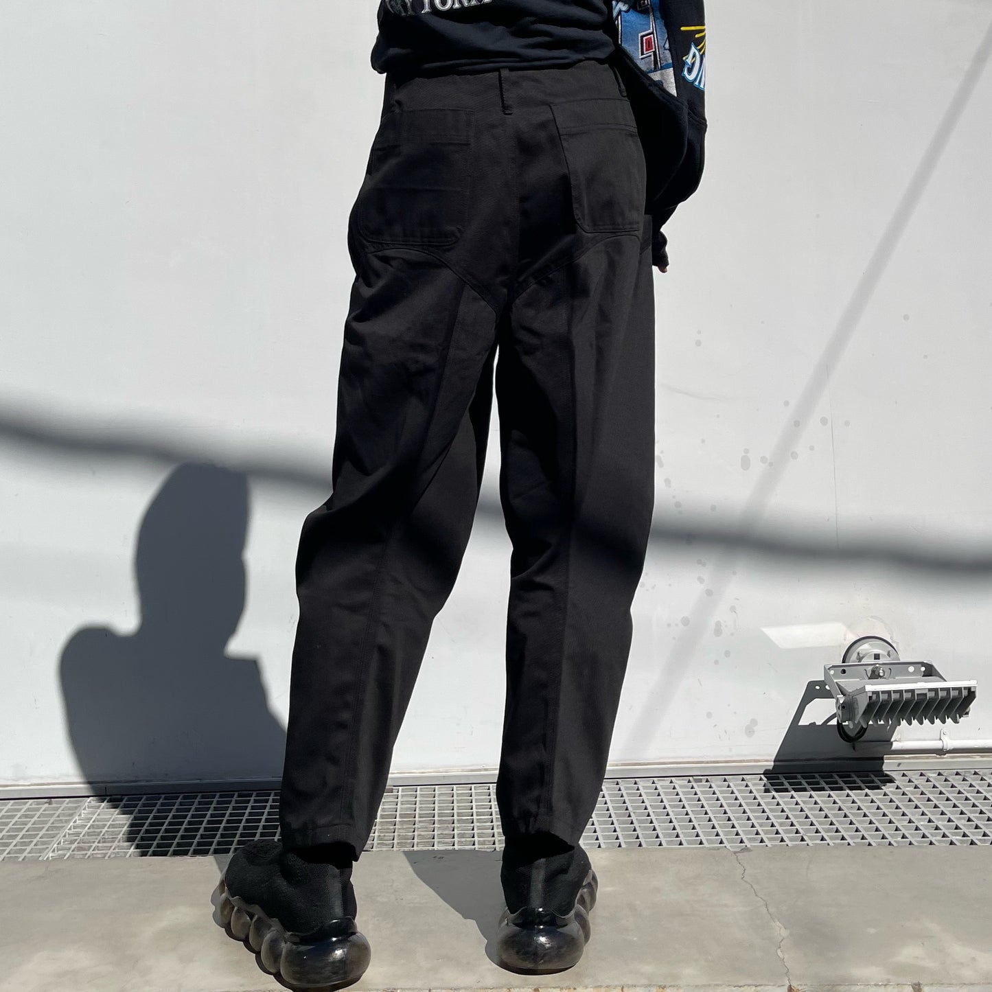 3D Knees Pants / Black / シルエットパンツ