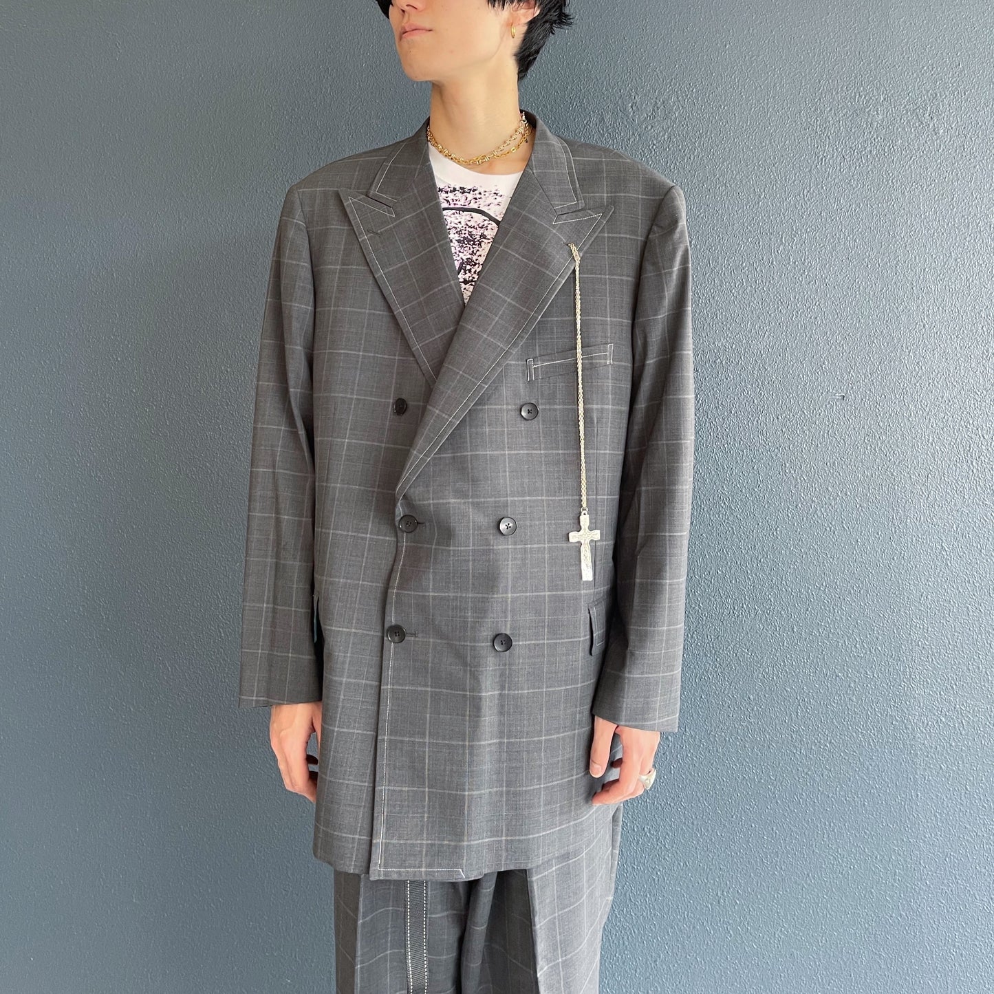 LUXEFABRICBESPOKEJ / PLAID / ウールジャケット