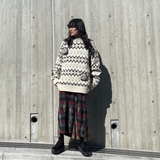 nordic sweater / off white / ハンドニット