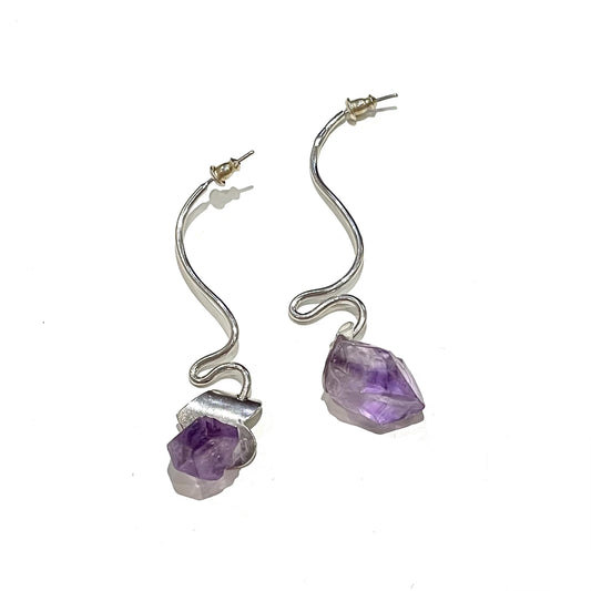 quartz  pierced earrings / アメジストピアス