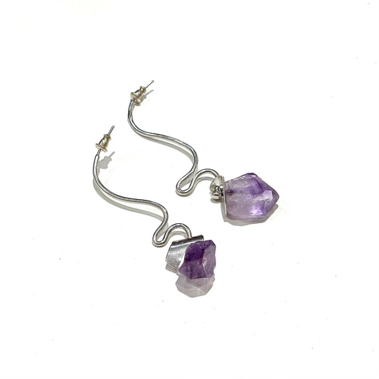 o.watery / quartz  pierced earrings / アメジスト