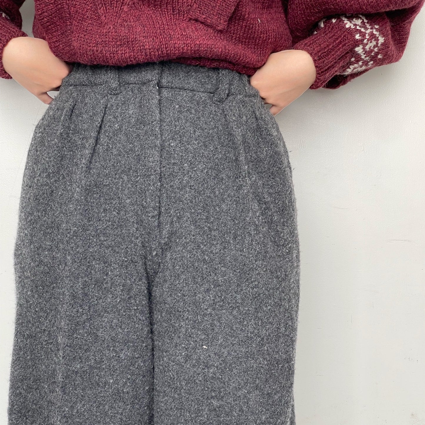 fgulling wool pants / charcoal / ウールスラックス