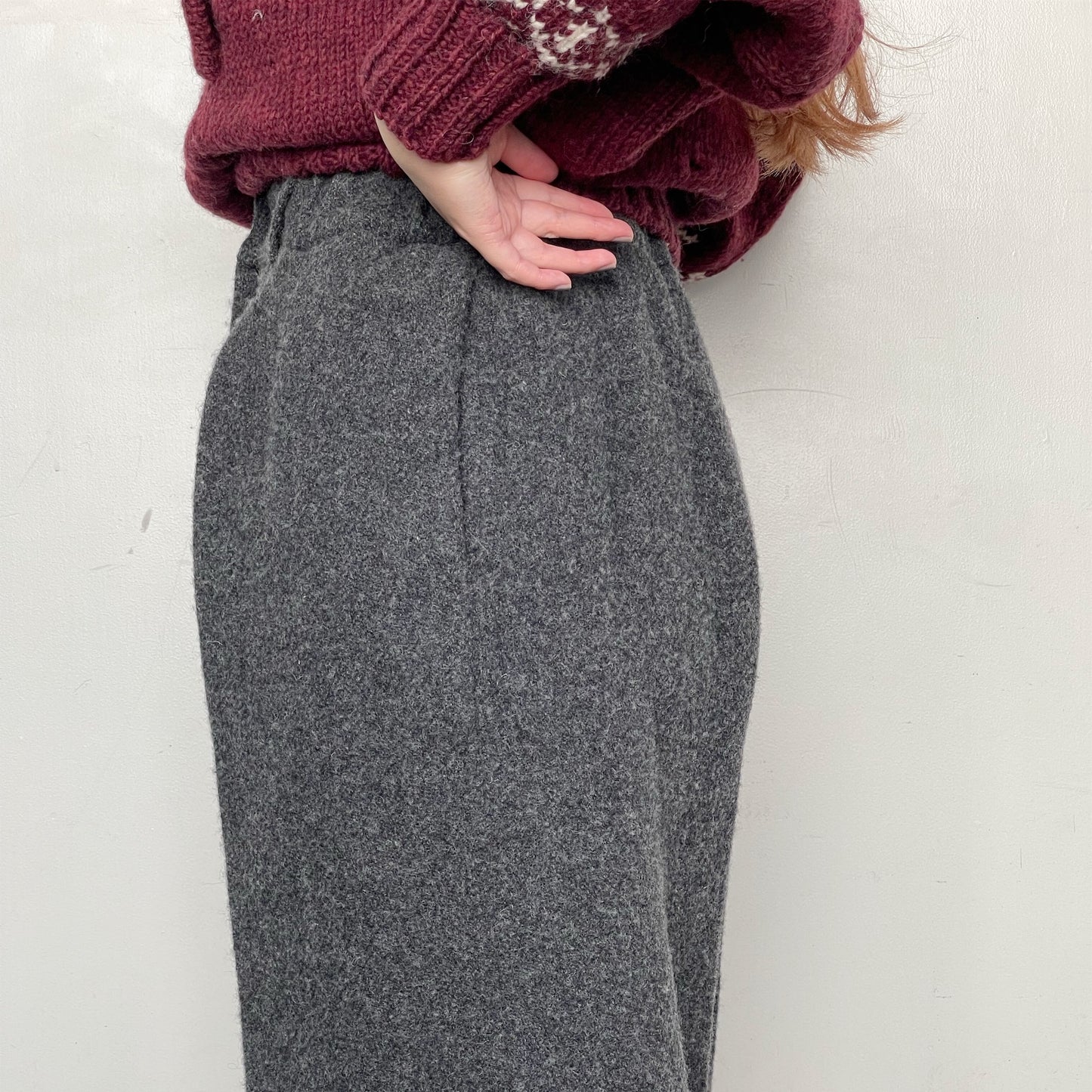 fgulling wool pants / charcoal / ウールスラックス