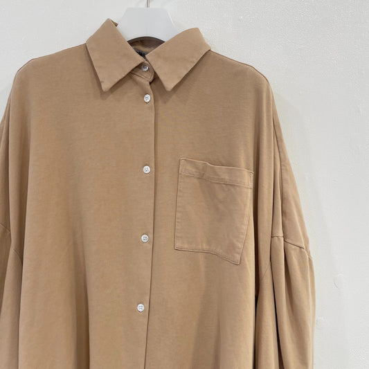 WASHED COTTON BLOUSE / BEIGE / ウォッシュ加工コットンブラウス