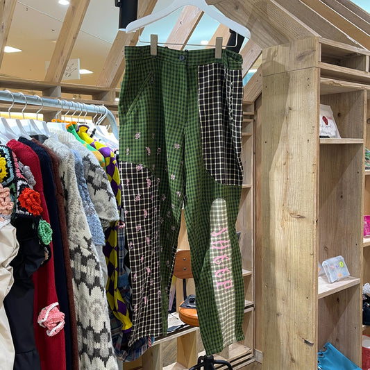【SHEEP別注】check pants / green / リメイク