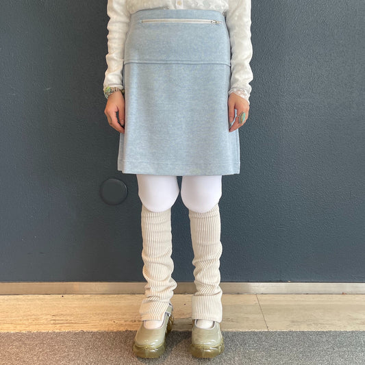 wool pocket midi skirt / sky blue / ウールポケットミディスカート